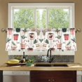 thumbnail image 4 of Yayeee Kitchen Curtains Tier Set of 2 Light Filtering 57"x24" Over Sink Window Panels, Christmas Cups, 4 of 7