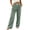 Green, variant on Levmjia Women's Corduroy Pants High Waisted Wide Leg Pants Elastic Drawstring Casual Lounge Pants with Pockets Solid Color Trousers
