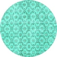 thumbnail image 1 of Ahgly Company Machine Washable Indoor Round Persian Turquoise Blue Traditional Area Rugs, 3' Round, 1 of 4