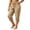 Khaki, variant on Horkkom Plus Size Pants for Women Elastic Waist Drawstring Pants Casual Loose Capri Pants with Pockets XXL