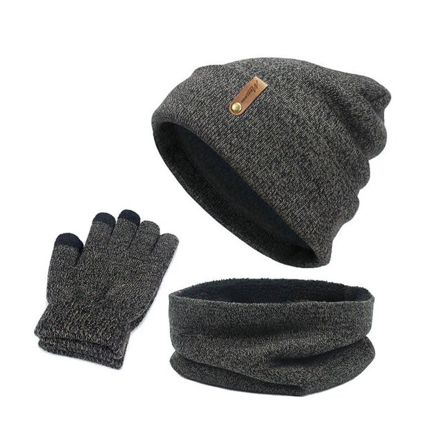 Juego de guantes y bufanda, sombreros de invierno para mujer de 3 piezas, Gris Colcomx Sombrero Bufanda y Guantes