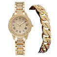 thumbnail image 2 of enjoywould 2pcs / Set Montre Bracelet Kit Cadran Rond Pointeur Affichage Précis Réglable Confortable Décoration Cadeau Femmes Complet Strass Bracelet Montre à Quartz pour Fête, 2 of 5