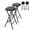 Black chair surface + black powder coating, variant on Cartman Folding Stool with Handle 28 Inch Tall Folding Bar Stool with Safety Lock, Metal and Plastic Foldable Stool 500lbs Capacity for Outdoor Indoor Kitchen Home Bar, Assembly Free