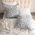 thumbnail image 3 of Ntbay 2 Pack Breathable Cotton Euro Pillow Shams,3 Layer Muslin Decorative Square Pillow Covers with Envelope Closure, 26" x 26", Gray Leaf, 3 of 5