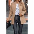thumbnail image 2 of NAYTOAO Women Stand Collar Open Front Long Sleeve Lined Wool Blend Coat Casual Outerwear, 2 of 6