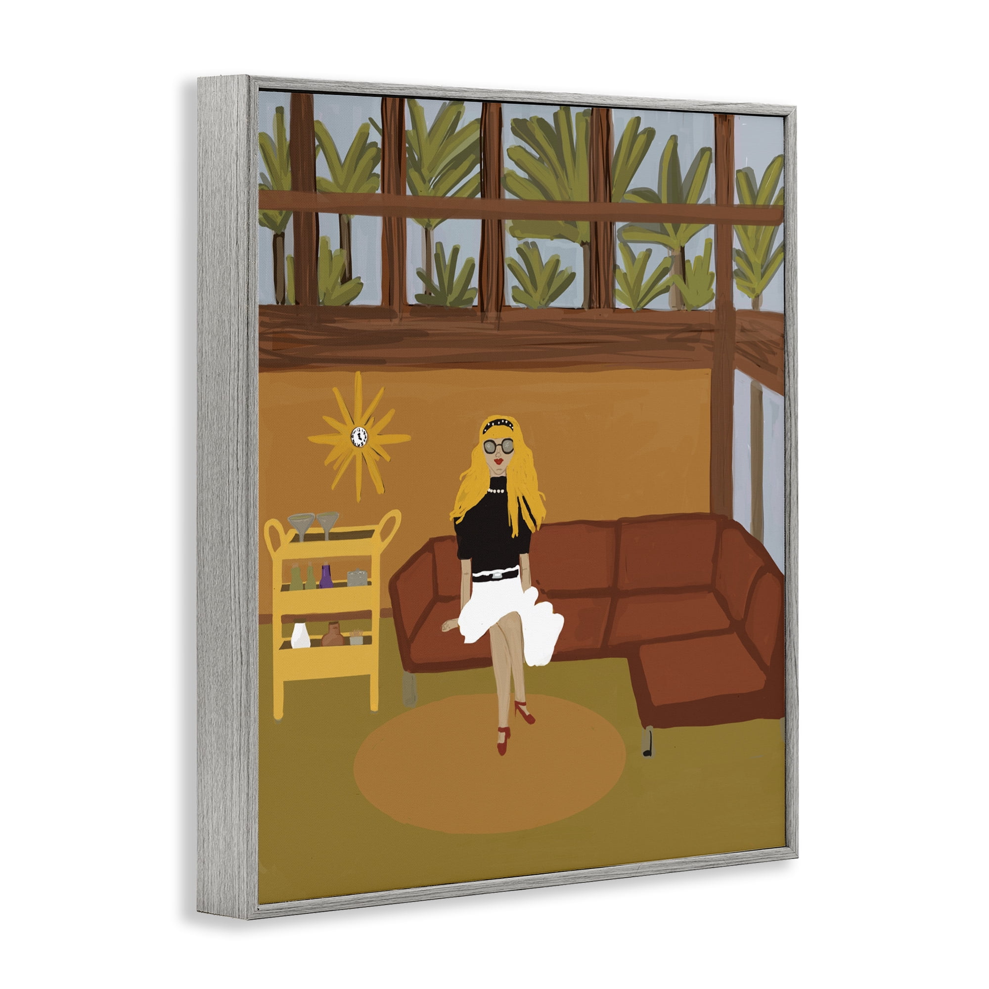 Stupell Industries Living The Girl Life Gray Framed Giclee Art, design by Kristal Clifford