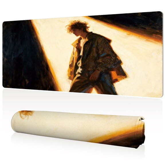 LIVEKEY Mouse Pad Ultra Large 80x40x0.3cm Full Desk Coverage Artistic Portrait Gamer Design with Durable Stitched Edges for Office and Gaming