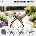 thumbnail image 5 of PURPLE LEAF Extra Wide Outdoor Reclining Chair Patio Zero Gravity Chaise Lounge Folding Chair with Quilted Cushion Adjustable Headrest for Lawn Camping Beach Pool Grey and Navy Blue, 5 of 9