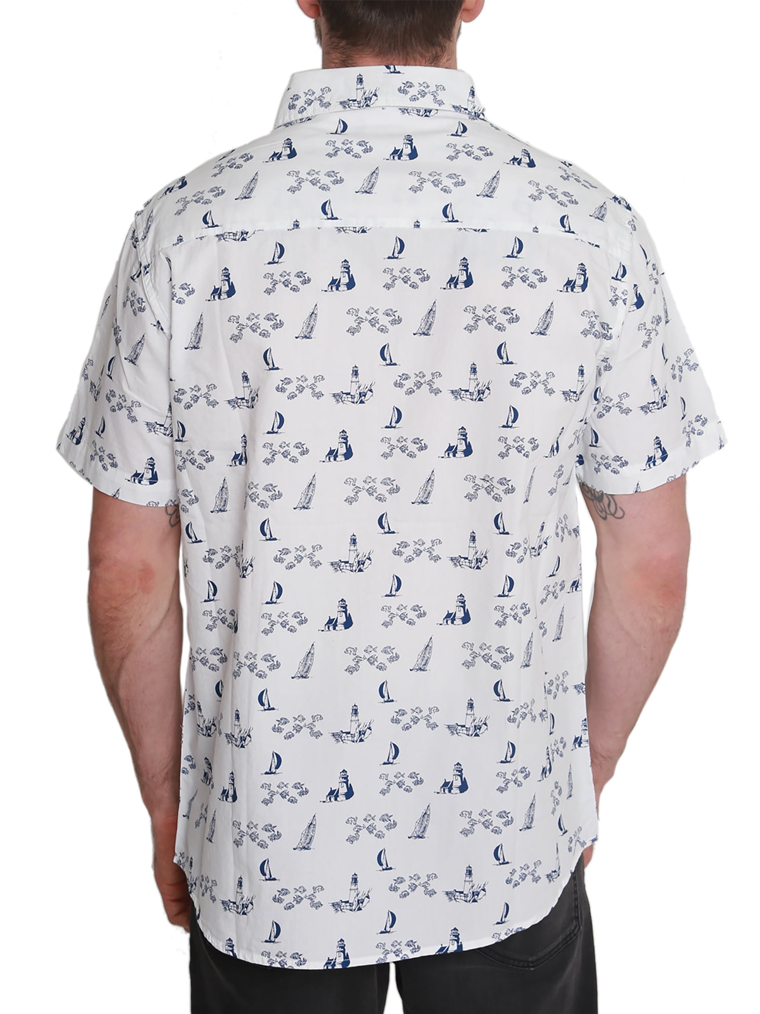 Pacific Marlin Men's Short Sleeve Hawaiian Woven Shirt
