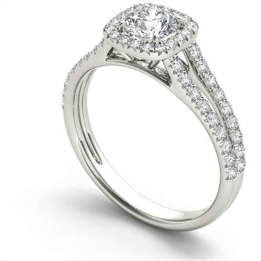 1 Carat T.W. Diamond Split-Shank Single Halo 14kt White Gold Engagement Ring