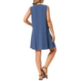 thumbnail image 3 of INSPIRE CHIC Women's Linen Dresses Summer Sleeveless Sundress Casual Loose Flowy Mini Tank Beach Dress with Pockets S Dark Blue, 3 of 6
