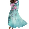 thumbnail image 2 of mtvxesu Robes pour Femmes, Robe Décontractée Ample à Imprimé à Col en V à Manches Longues pour Femmes, Robes de Retour à la Maison, 2 of 5