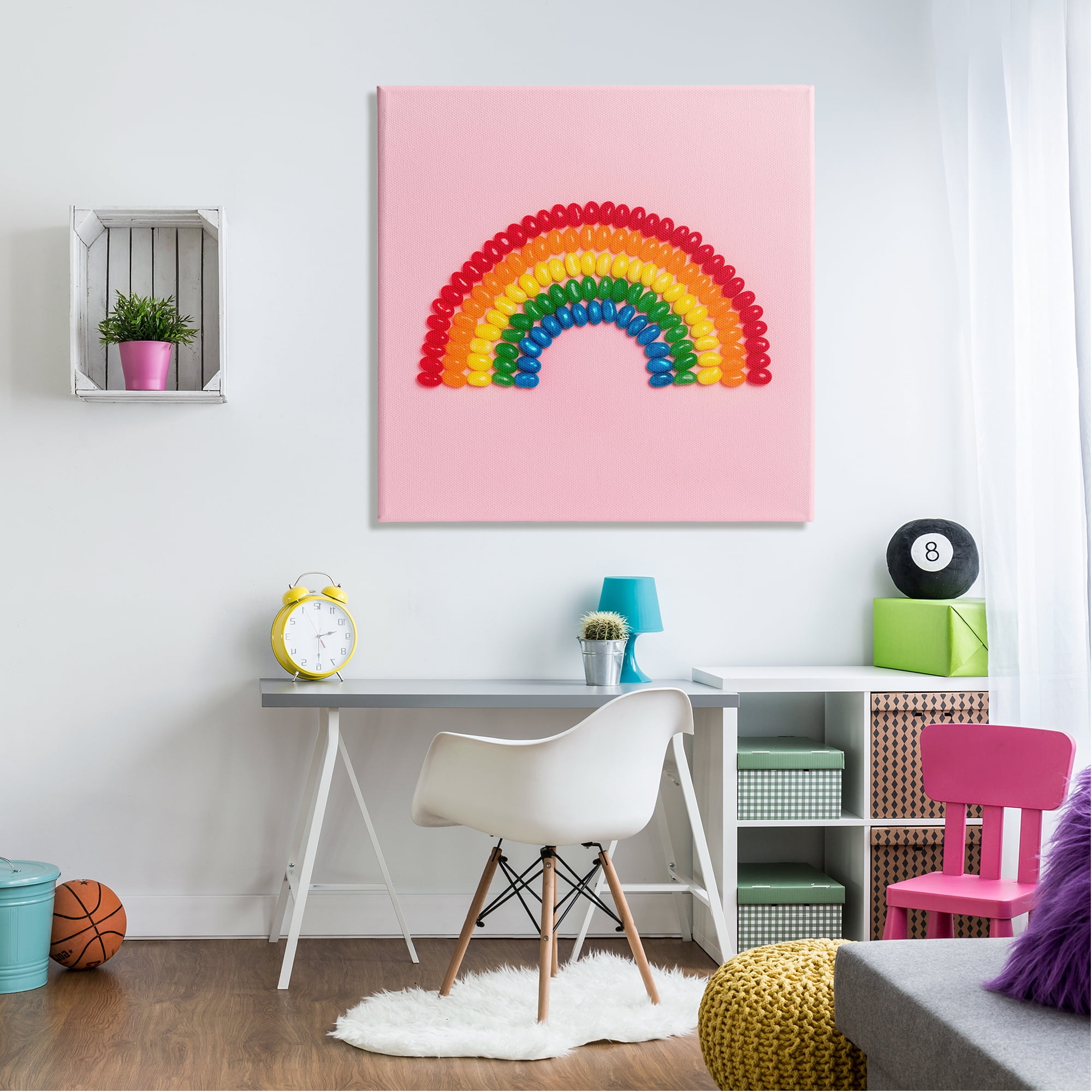 Stupell Industries Rainbow Shaped Candies Food & Beverage Painting Gallery Wrapped Canvas Print Wall Art, 36 x 36