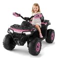 thumbnail image 1 of 12V Kids Ride On ATV Car w/Parent Remote Control, Spring Suspension, LED Lights, Bluetooth, USB, Music, Early Education, Volume Control, Off-Road 4 Wheeler w/LED Flag for Boys & Girls Ages 3+, 1 of 9