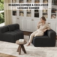 thumbnail image 3 of Daluvenix Round Curved Sofa 2PCS 1/8 Round Modular Sectional Sofa 2 Seater Modern Convertible Velvet Boneless Couches for Living Room, 3 of 9
