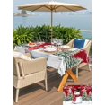 thumbnail image 4 of Outdoor Tablecloth with Umbrella Hole and Zipper, Red Snowman Christmas Rectangle Table Cloth 52x70 Inch Waterproof Tablecloth, Xmas Tree Snowflake Birds Branches Wooden Picnic Table Cover for Patio, 4 of 7