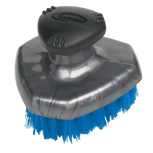 Carrand Brosse de Nettoyage pour Pneus 92014 Grip Tech; Poils Bleus; Longueur Totale de 5 Pouces; Poils en PVC Bleus; Manche en Caoutchouc