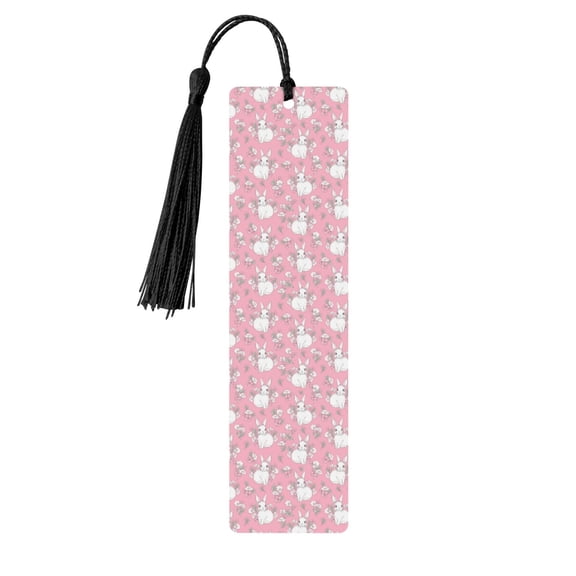 Kdxio Rabbit And Flower Print Metal Tassel Bookmarks,Perfect Gift for Art Lovers and Bookworms Metal Bookmarks for Women