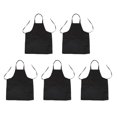 thumbnail image 1 of 5X Unisex 2 Pocket Black Kitchen Apron Bib, One Size in Medium, 1 of 5