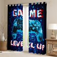 thumbnail image 2 of Feelyou 3D Neon Gamepad Blackout Curtains Set of 2 (52x84 Each) for Boy, Dreamy Blue Square Abstract Window Curtains, Game Level Up Curtains and Drapes, Window Curtains Home Decor, 2 of 6