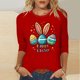 thumbnail image 2 of Camisetas Casuales de las Mujeres Impresas 3/4 Manga Cuello Redondo Blusa, Moda Ligera Superior para el Hogar Y el Uso Diario, Cómoda Imitación de la Tela Del Estante, 2 of 8