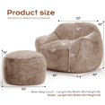 thumbnail image 2 of Bean Bag Chair Bean Bag Chairs for Adults Comfy Beanbag Chair with Spacious Design Giant Bean Bag Couch with Armrest Large Bean Bag Chair with Filler for Living Room Bedroom (Khaki), 2 of 8