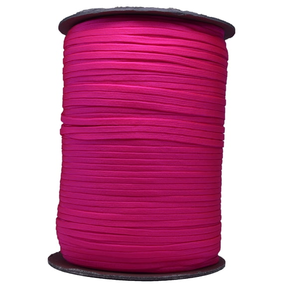 Neon Pink Coreless/Gutted 550 Paracord - 1000 Foot Spool