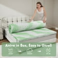 thumbnail image 3 of Sailvan Twin XL Mattress Topper, 2 Inch Cooling Memory Foam Mattress Topper Gel Infused, For College Dorm, Single Bed, Ventilated Mattress Pad, Green & White, 3 of 9