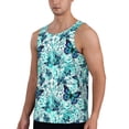 thumbnail image 2 of Gaeub Blue Floral with Butterflies Men's Athletic Tank Top, Workout Sleeveless Shirts, Running Tank Tops for Gym, Running, Training - 3X-Large, 2 of 9