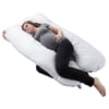 Lavish Home Pregnancy Pillow - U-Shaped Full Body Pillow for Pregnant Women with Removable Cover (White)