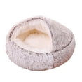 thumbnail image 2 of Camas cálidas para gatos en invierno Cama para perros pequeños Cama para mascotas Lavable Cálida Suave Cálida para invierno Nido cueva para gatitos Re Café claro de 50 cm., 2 of 8