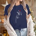 thumbnail image 3 of yievot Chemises pour Femmes Mode Manches Courtes Col Rond Impression de la Saint-Valentin Chandail Décontracté T-Shirt Hauts Chemise, 3 of 5