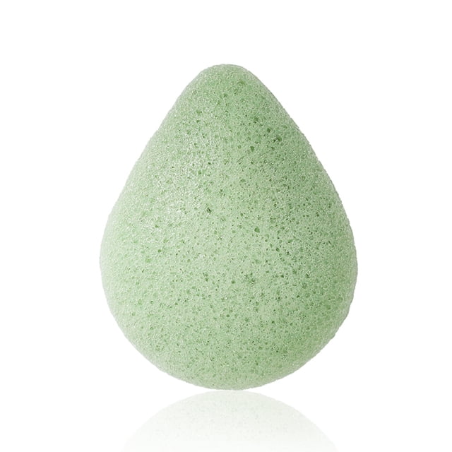 Herramienta de cuidado de limpieza facial Konjac Flutter Dry Wet Types en forma de gota de agua (verde seco)