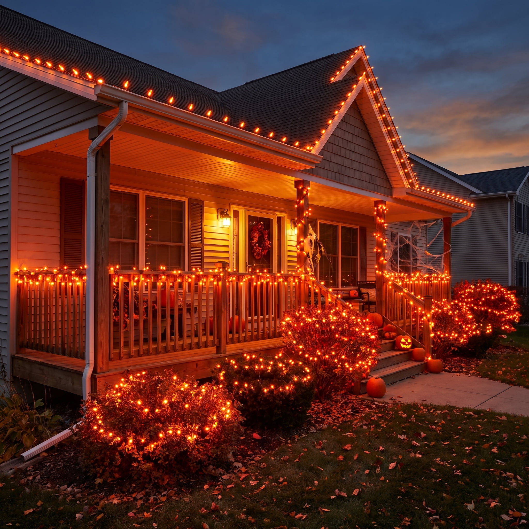 Indoor/Outdoor 50-Count LED Mini String Lights, Orange, 9.5', Halloween by Way To Celebrate