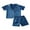 Blue, variant on Hirigin Kids Baby Girl Boy Satin Pajamas Set Button Down Sleep Shirt Top and Shorts Bottoms Sleepwear Loungewear Clothes