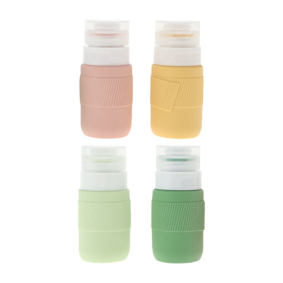 Unique Bargains 1 Set Portable Lotion Box for Travel Camping 60ml 2.03Oz Pink Yellow 1set