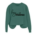 thumbnail image 4 of Holzkary Sweatshirts for Women Hoodies Long Sleeve Mama Sweatshirt Loose Crew Neck Fall Tops Graphic Printed Pullover Top Comfy Fall Winter Outfits Clothes 2025 Fashion Blackish Green S, 4 of 4