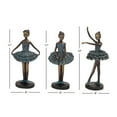 thumbnail image 4 of 6"W, 12"H Teal Polystone Dancer Sculpture, by DecMode (3 Count), 4 of 8