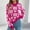 Hot Pink, variant on Pullover Sweaters For Women Sevevn Women's Long Sleeve Mock Neck Sweaters Loose Casual Cute Heart Pullover Sweater