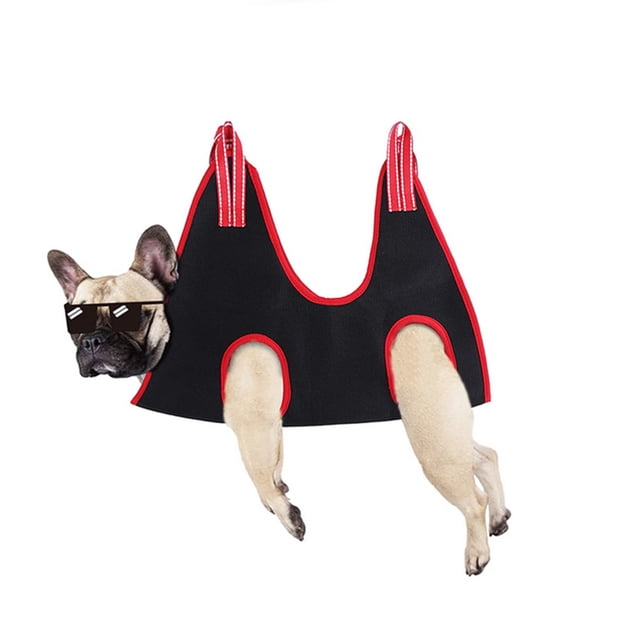 Xihbxyly Bolsa de Aseo para Mascotas, Diseño Cómodo para Gatos y Perros, Herramienta para Cortar y Bañar Uñas, Segura para Mascotas Activas, Tamaño Ajustable, Lavable a Máquina, Incluye Ganchos y Ham