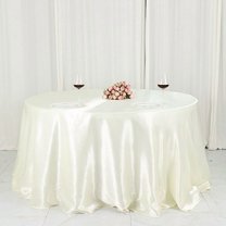 BalsaCircle 132 in Ivory Satin Round Tablecloth Wedding Party Events Reception Catering Decorations Supplies