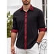 thumbnail image 3 of Camisa de vestir Barry.Wang negra para hombre, manga larga, de negocios, 3 of 6