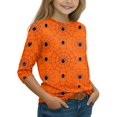 thumbnail image 2 of YOUYEDIAN Halloween 3/4 Sleeve Shirt for Kids Toddler Girls Casual Fun Graphic Crew Neck Top, 2 of 4