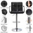 thumbnail image 4 of Yaheetech Set of 2 Adjustable Faux Leather Swivel Bar Stools With Backrests and Footrest, Black, 4 of 7