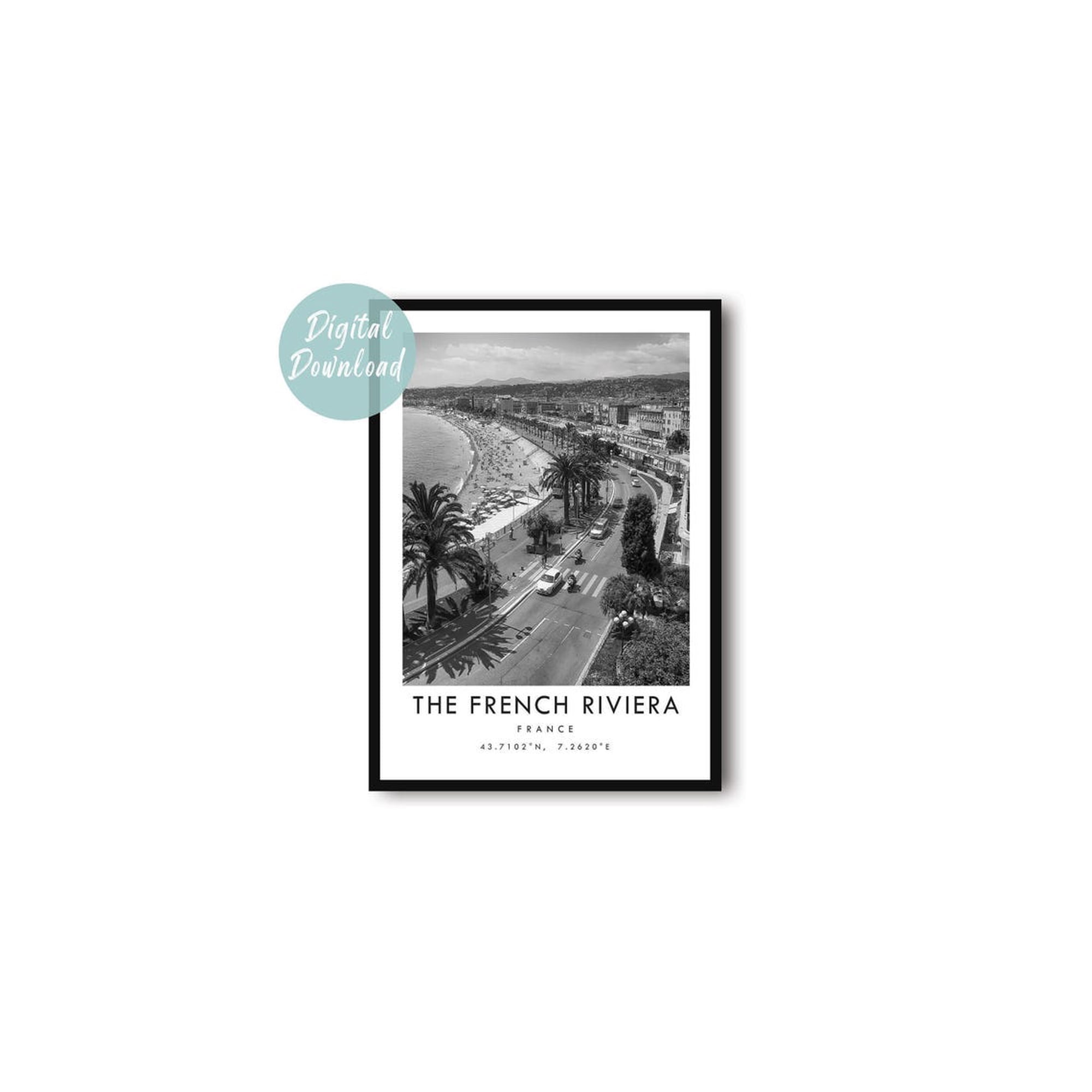 French Riviera Travel Minimalist City Poster Travel Inspired Home And Office Decor