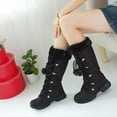 thumbnail image 3 of Mepaouo Mid Calf Boots for Women Winter Lace up Pompoms Platform Snow Boot Fleece Lined Knee High Boots, 3 of 6