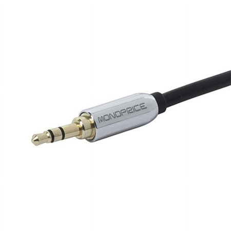 UPC: 0844660097679 | Monoprice Audio Cable – 3 Feet – Black | 3.5mm Stereo Male to RCA Stereo Male Gold Plated Cable for Mobile
