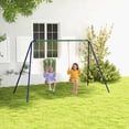 thumbnail image 2 of Outsunny Kids Swing Set for Backyard Outdoor w/ Double Swing Seats, 2 of 10