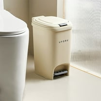 Loyerfyivos Large capacity plastic kitchen trash can with foot pedal and locking lid - great for home use, for indoor waste disposal or recycling!