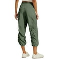 thumbnail image 4 of TQWQT Army Green Capri Pants for Women Stretch Active Pants Quick Dry Wide Leg Plus Size Cargo Joggers Yoga Capris with Pockets Army Green L, 4 of 8